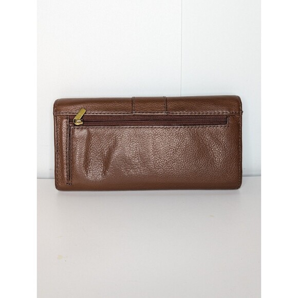 Fossil Brown Leather Farrah FLP Wallet Clutch RFID - Picture 3 of 10